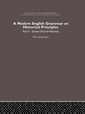 cover image of A Modern English Grammar on Historical Principles